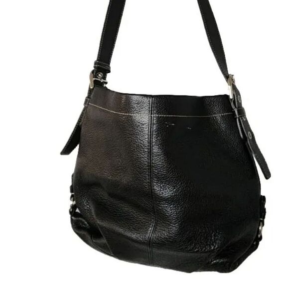 COACH Black Leather Duffle  Convertible Shoulder or Crossbody Bag - Picture 1 of 10